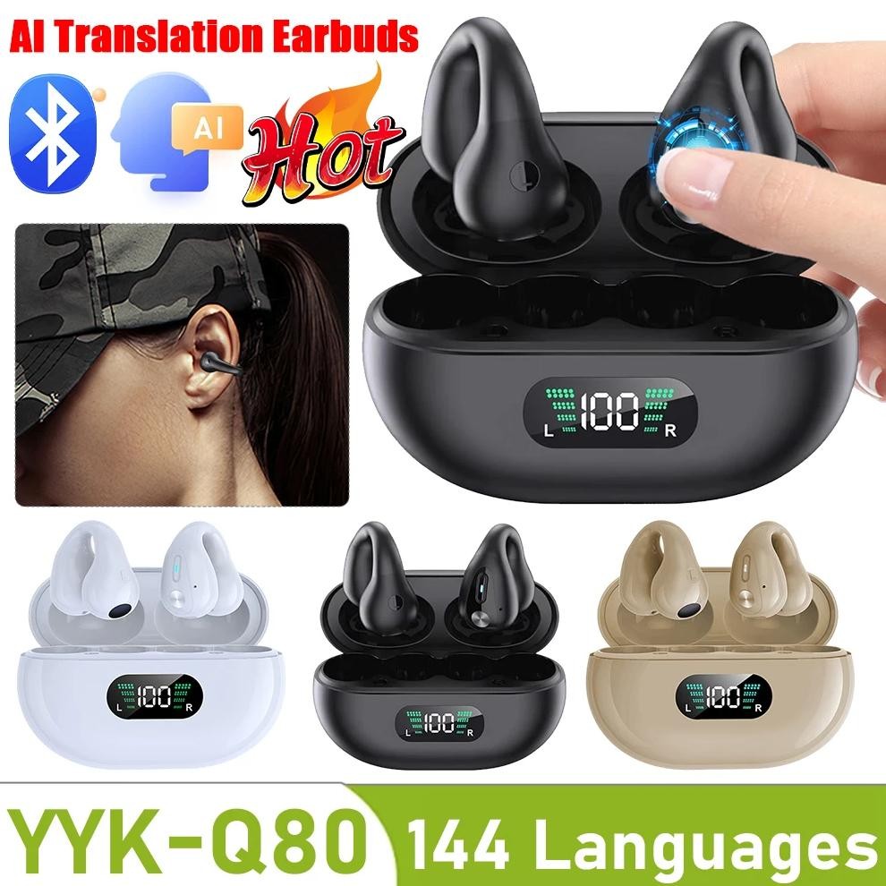

Smart AI Translator Earbuds 144 Languages Noise Cancelling Wireless BT Headset Instant Translator Smart Voice Real Time