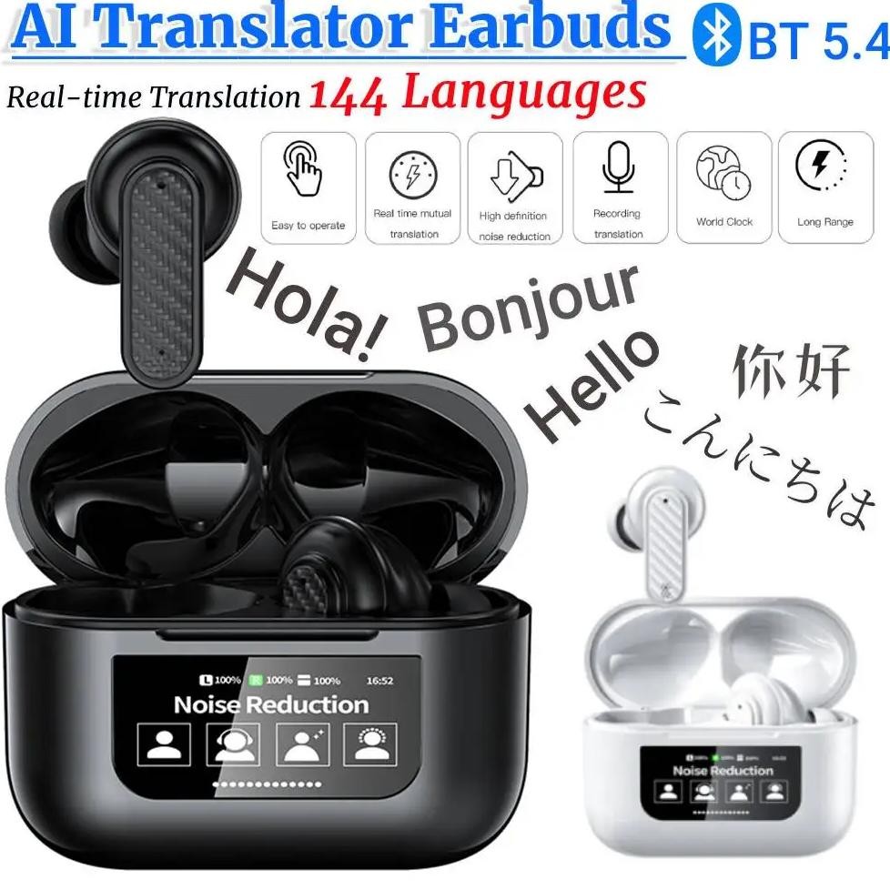 

Real Time Translation Headphones Bluetooth Earbuds Translator 144 Languages Travel Business Interpretation Earphones