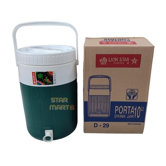 Tersedia Lion Star Tempat Air Minum Porta 10 Liter Drink Jar  plastik  kitchenware  wadah