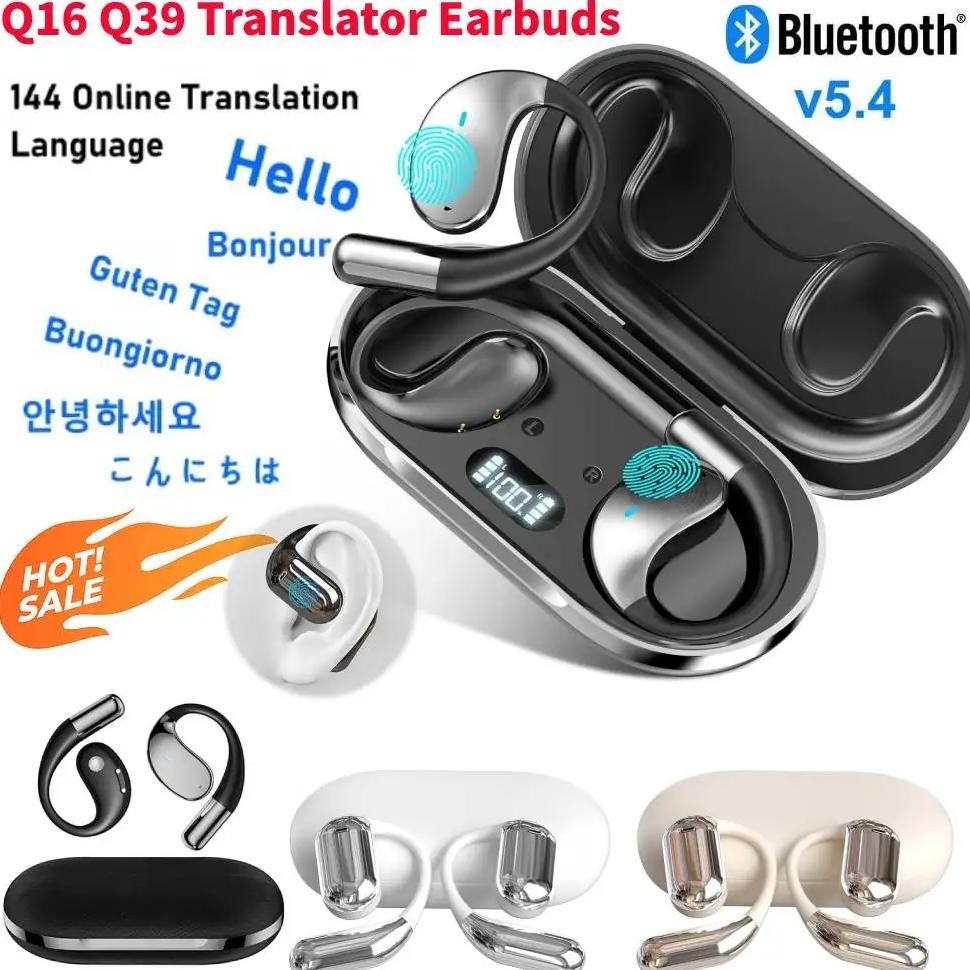 

Q16 144 Languages Translation Earbuds AI Bluetooth Real Time Translators Headphones Wireless 3-in-1 Music Call Voice Translator