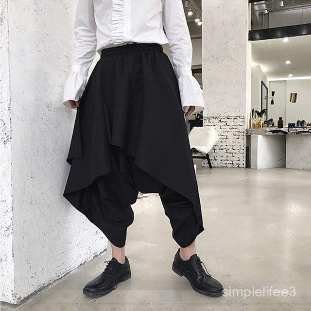 Summer Fashion Show New Irregular Layered Design Drop Crotch Harem Pants Trendy Men's Spring and Aut