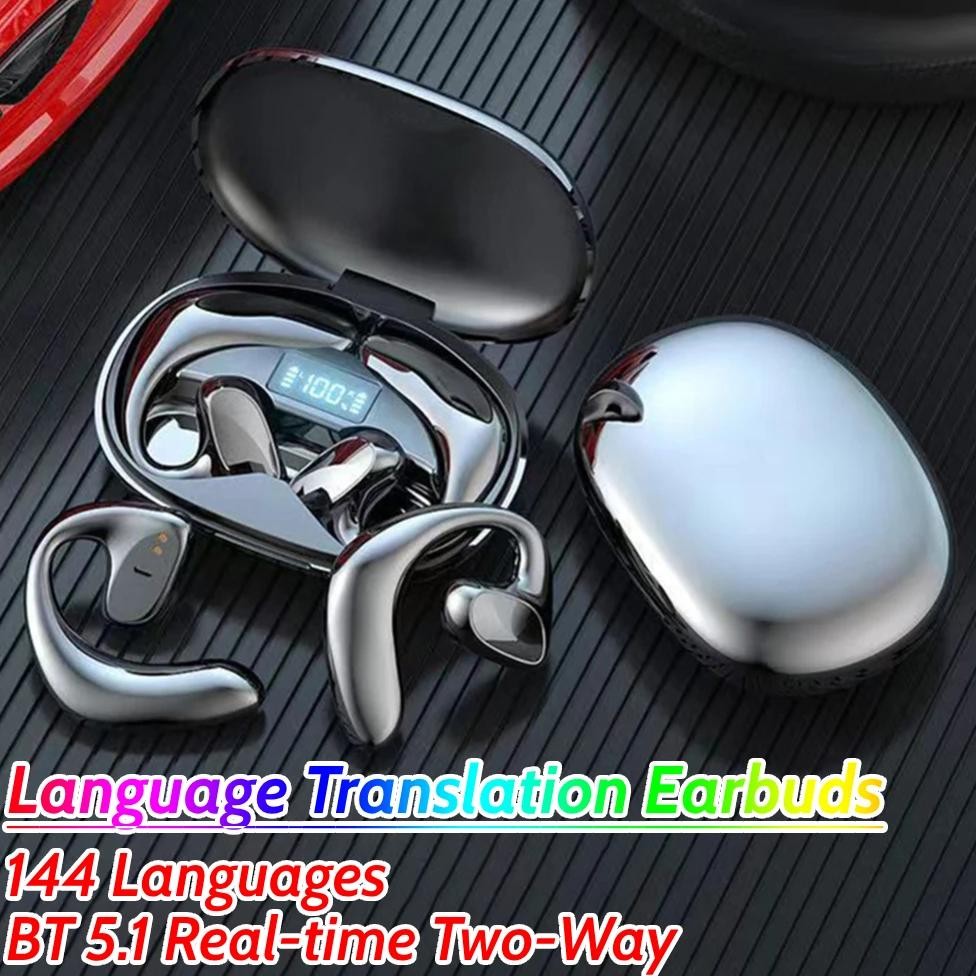 

Translator Earbuds 144 Languages Bluetooth-Compatible 5.1 Translator Device Voice Translator Earbud for Travel Business Learning