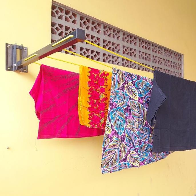 TERLARIS - Bracket Jemuran Tempel Dinding, Besi Siku Jemuran