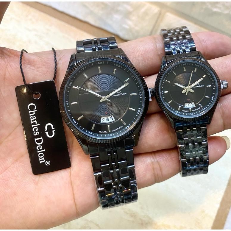 ,,Jam Tangan Couple Rantai Charles Delon Original Stenless Murah