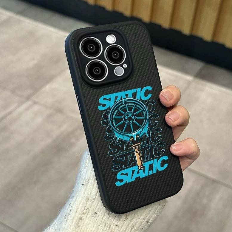 Io-98 Up15 Ss1165 Case For Iphone 7 8 7+ 8+ X Xs Xr 11 12  Pro Max Carbon Textured Trendy Label Merk