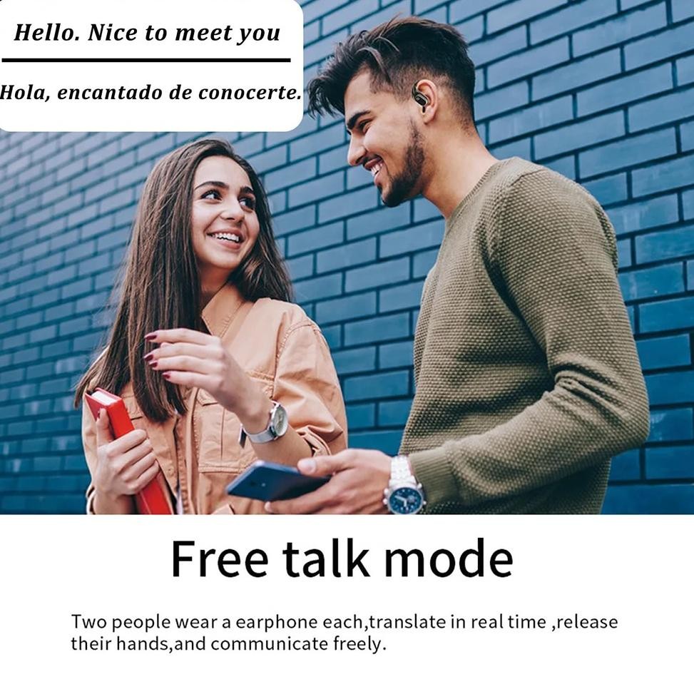 

AI Real-time Two-Way Earbuds 138 Languages Bluetooth-Compatible 5.3 Translator Device Open Air Traductor Smart Voice Translator