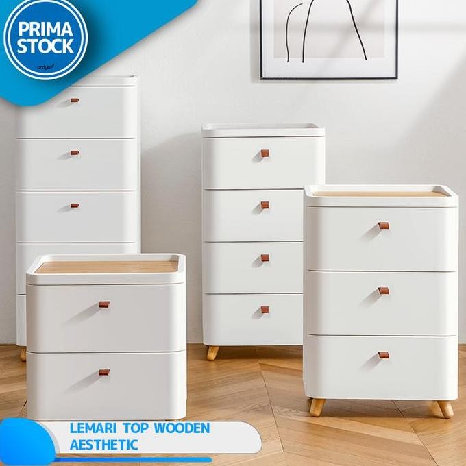 LEMARI DRAWER LACI + KAKI RAK KABINET STORAGE BAJU PLASTIK 2 3 4 SUSUN