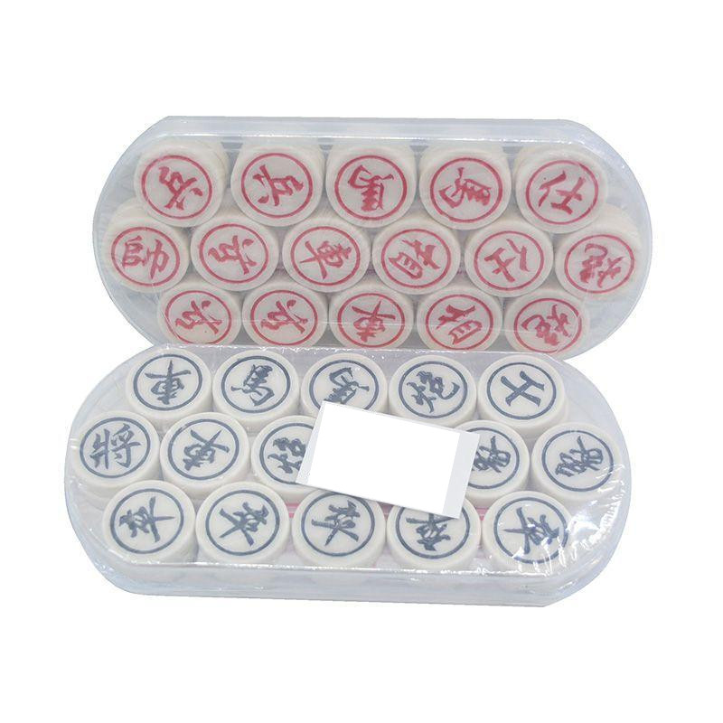 Bahan Mahjong Catur Cina 2.7cm Papan Catur Kertas Plastik Portabel dalam Kotak