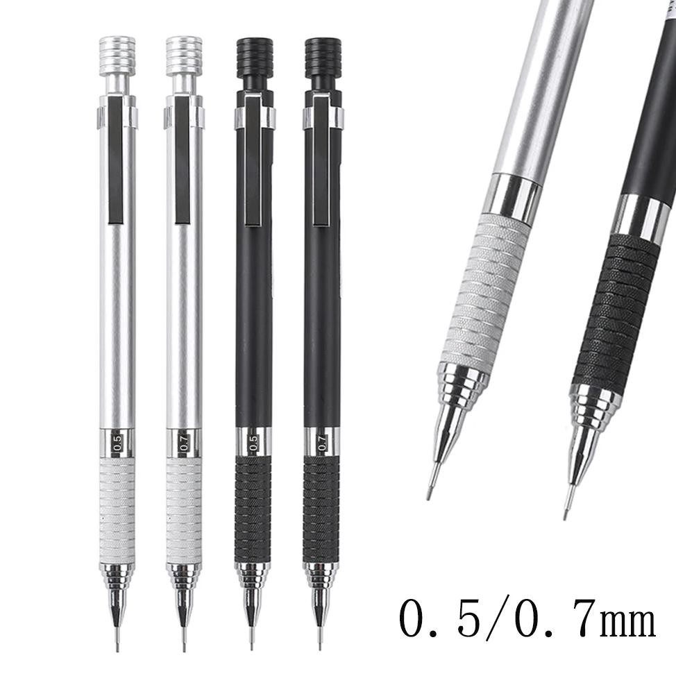

2Pcs/Set 0.5/0.7Mm Semimetal Mechanical Pencil Smooth Writing Drawing Automatic Pencil Office School Stationery Supplies