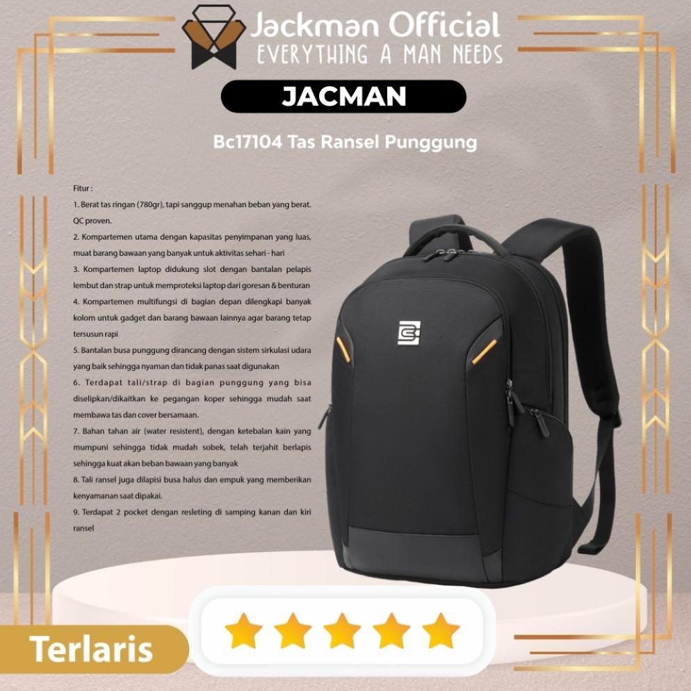 JACKMAN BC 17104 Tas Ransel Punggung Backpack Laptop Bag 18 inch
