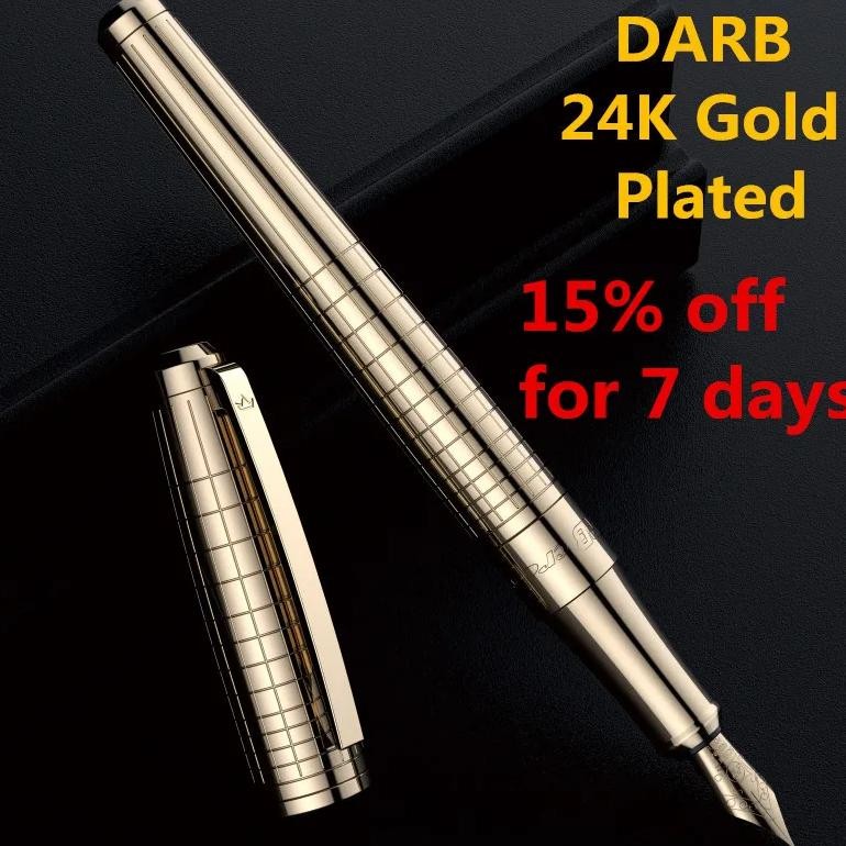 

Darb Fountain Pen 24K Gold Plated High Quality Metal Pen For Business Office Writing