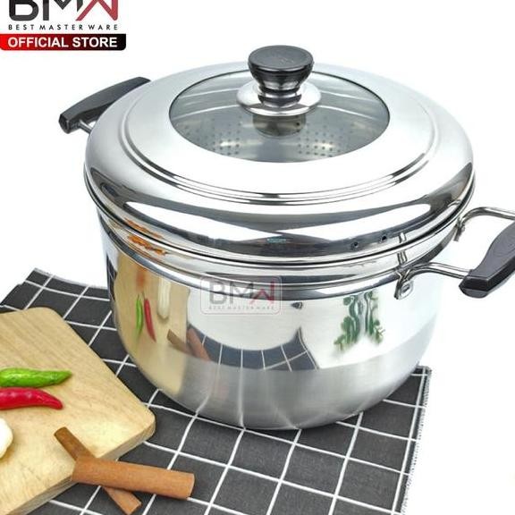 24Cm Panci Kukus Stainless Steel Dandang Panci Steamer Langseng Sarangan