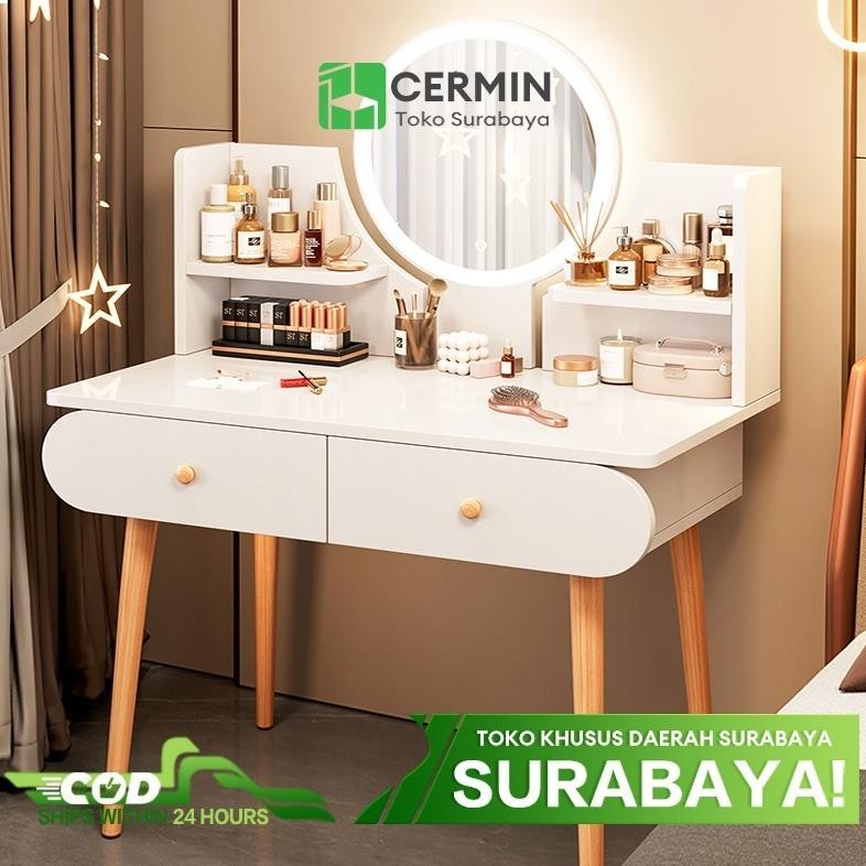 CH Modern Lampu LED Meja Kosmetik Minimalis Mini Meja Rias Meja Putih Minimalis
