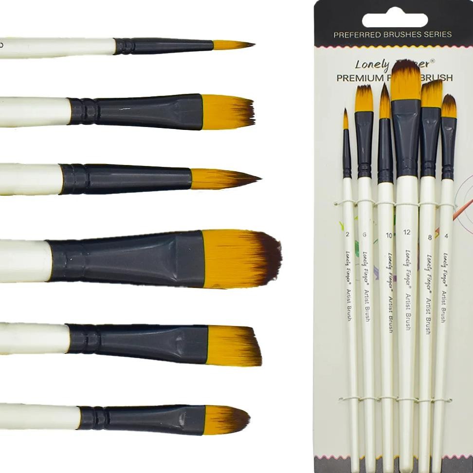 

6Pcs Watercolor Paint Pen Paint Brushes Supplies Drawing Art White Painting Brush Art Nylon Hair Multi-Function