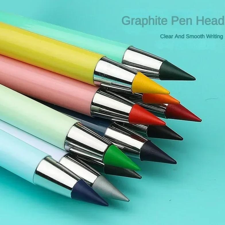 

12 Pcs Set Infinity Pencils Multicolor Eternity Pencils No Ink With Eraser Pen School Stationery Drawing Pens Art Supplies