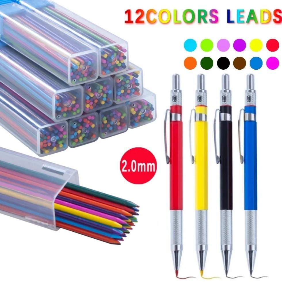 

2.0Mm Metal Mechanical Pencil With Lead Art Drawing Design Automatic Drawing Special Pencil Student Office School Supplies