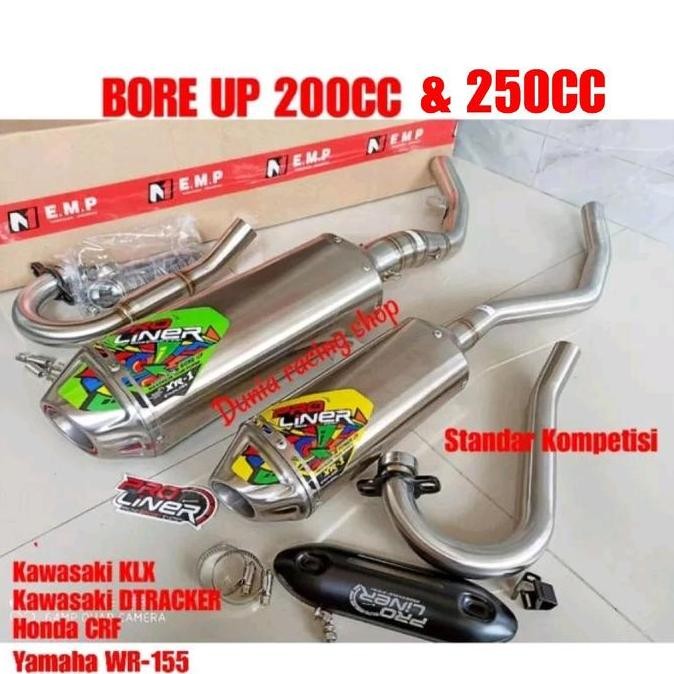 knalpot Proliner XR-1 XR1 CRF 150 WR 155 KLX 150 DTracker 150 BORE UP 200cc 250cc dan Standar Kompet