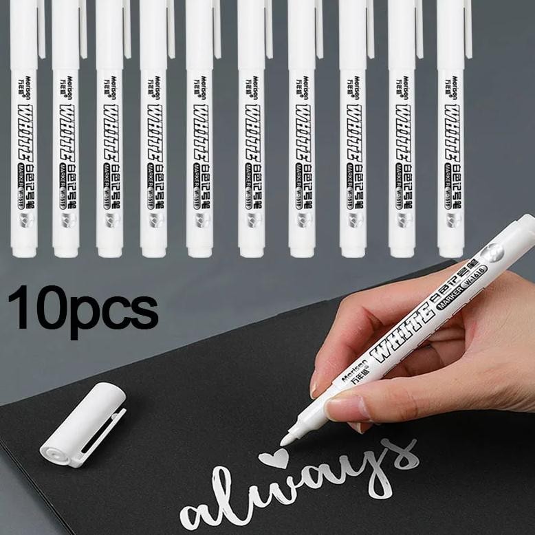 

10Pcs White Pen Permanent Marker Paint Metal Marker Pen Washing Pens Jh001