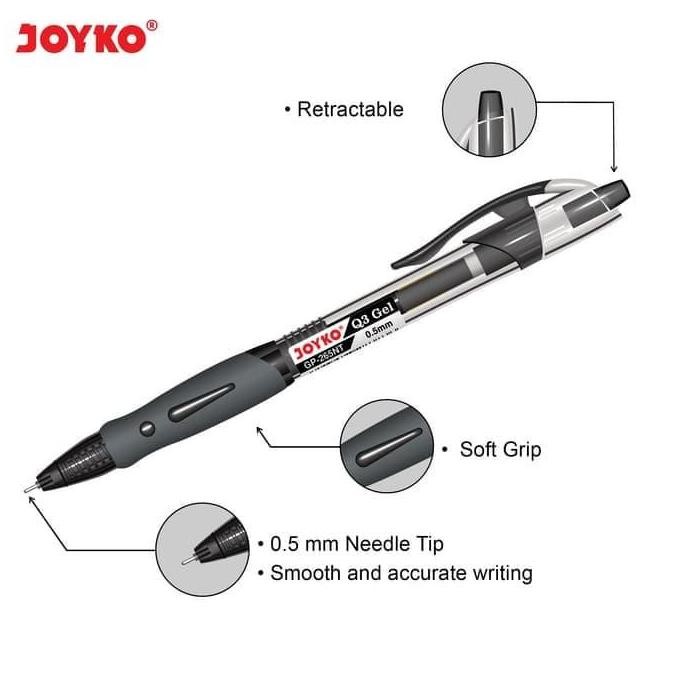 

les Gel Pen / Pulpen Joyko GP-265NT / Black / Q3 Gel / 0.5 mm / 1BOX 12PCS