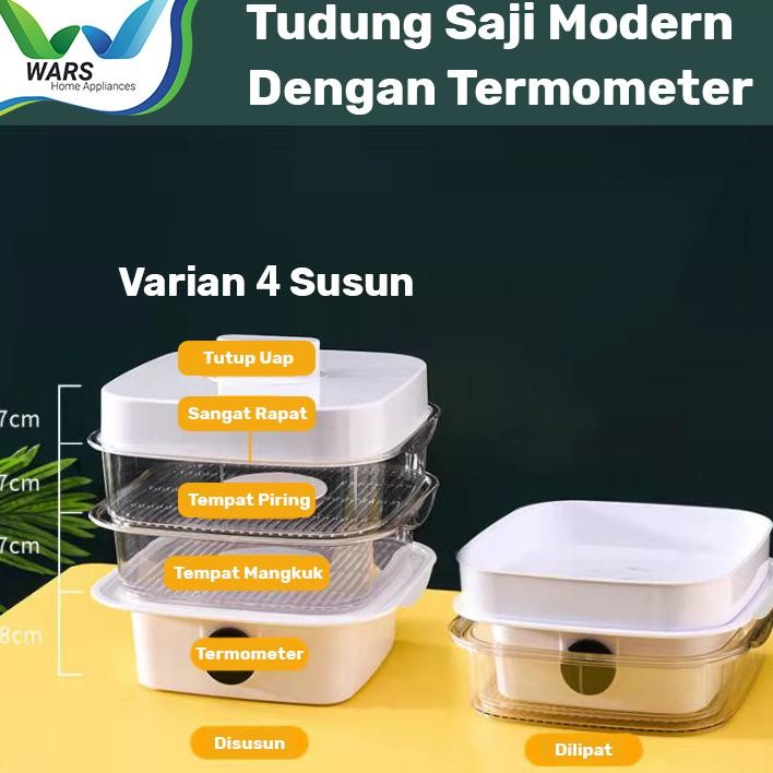 ter-46 jg-8 WARS Tudung Saji Susun Modern Dengan Termometer Murah Viral