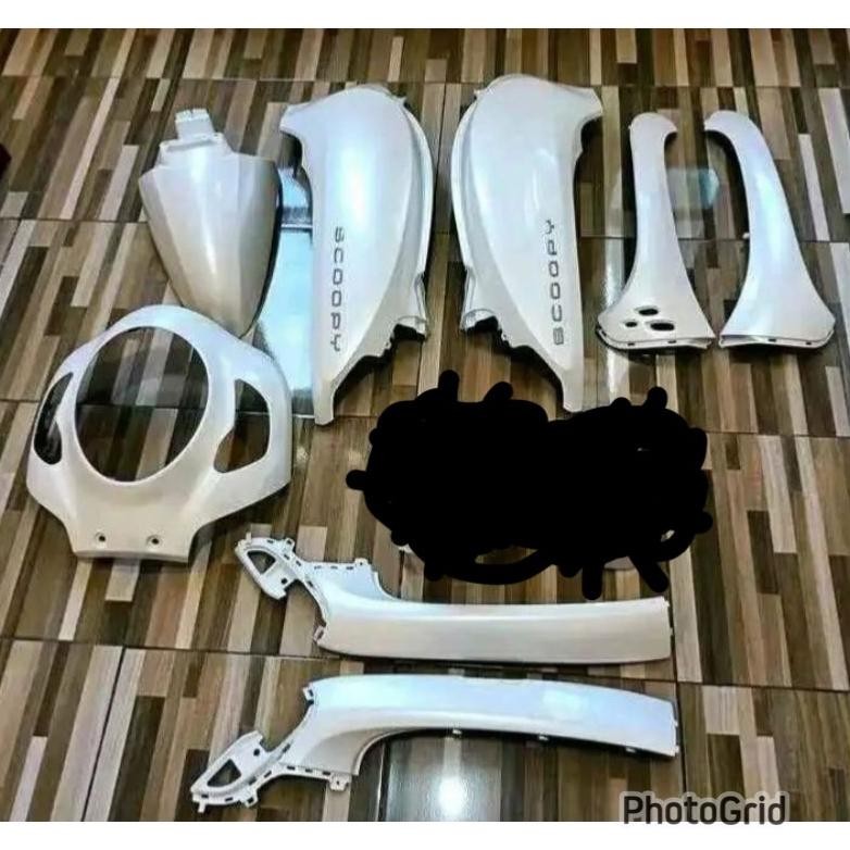 cover full set body halus scoopy new tahun 2021 2022 2023 warna putih