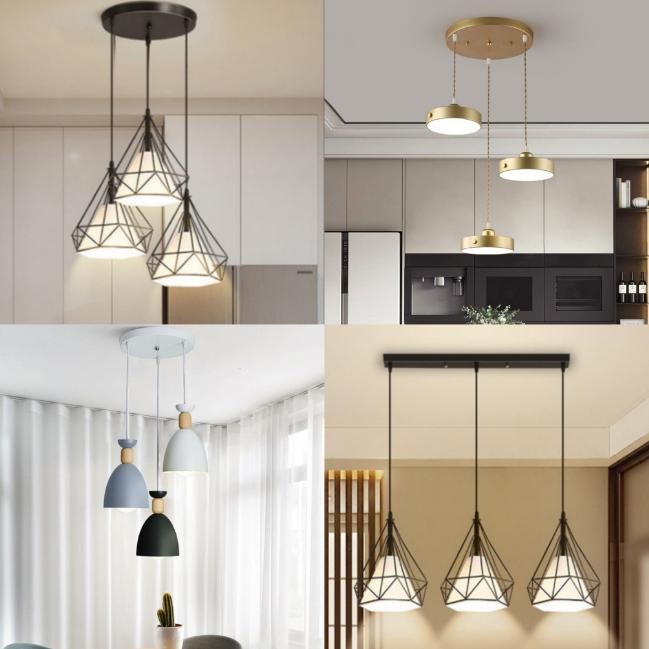 Lampu Hias Gantung Minimalis Modern Plafon Ruang Tamu Cafe Kap Diamond Vintage Outdoor Estetiktermas