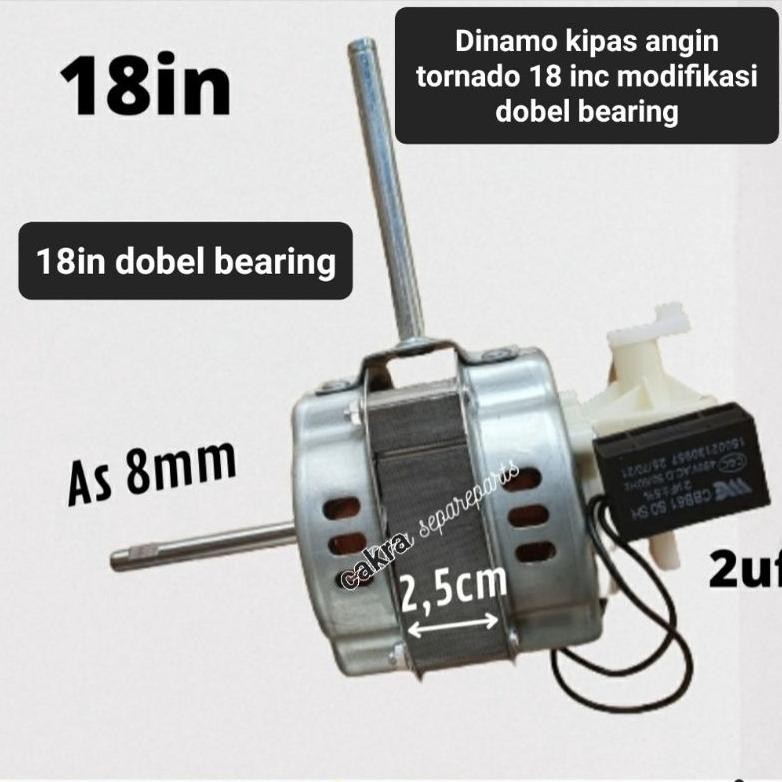 Dinamo kipas angin baling baling besi 18 inc modifikasi dobel bearing