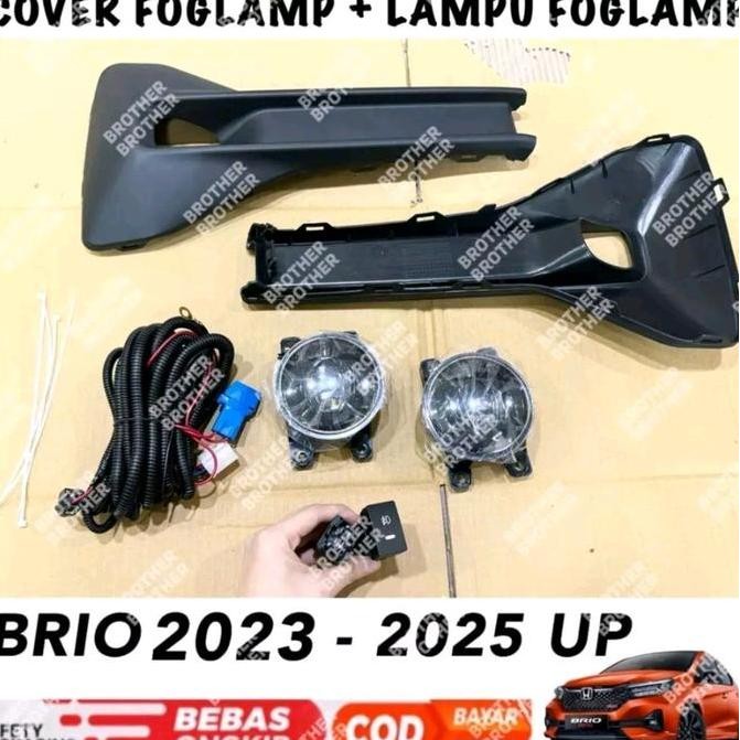 Paket Lengkap Cover Foglamp Lampu Brio 2023 2024 2025 Model Orion Hitam Carbon GLossy Kualitas Origi