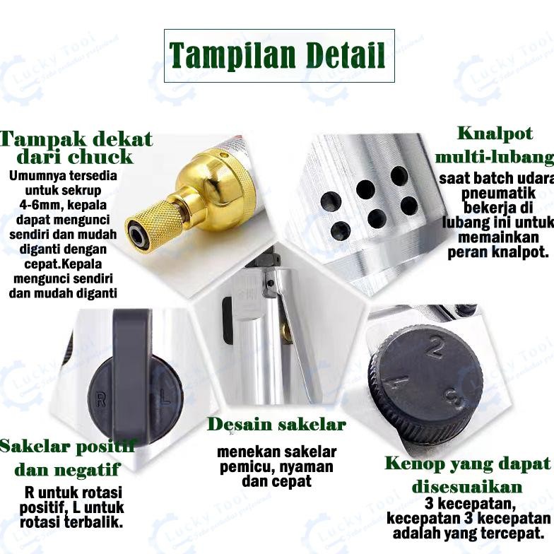 jk-54 Murah Meriah REAIM Obeng Angin 1/4"  Air Screwdriver AIR SCREW DRIVER - OBENG ANGIN  Air Impac