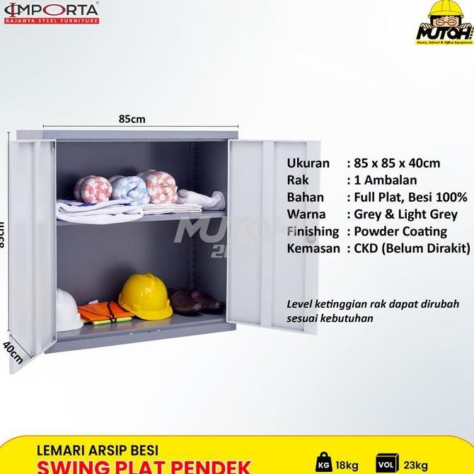 

IMPORTA HC-A9 MS Lemari kabinet arsip besi Pintu Swing Plat pendek Kualitas Original
