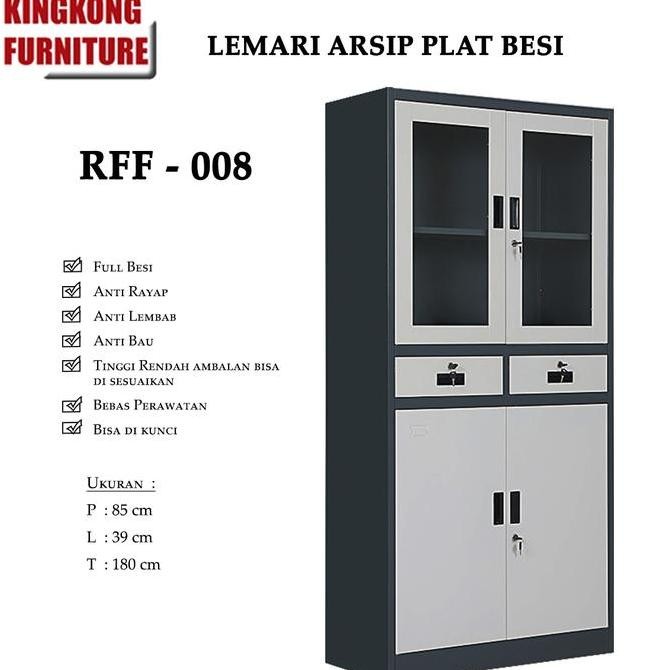 

Lemari Arsip Kantor / Lemari Arsip full Plat Besi RFF - 008 Kualitas Original