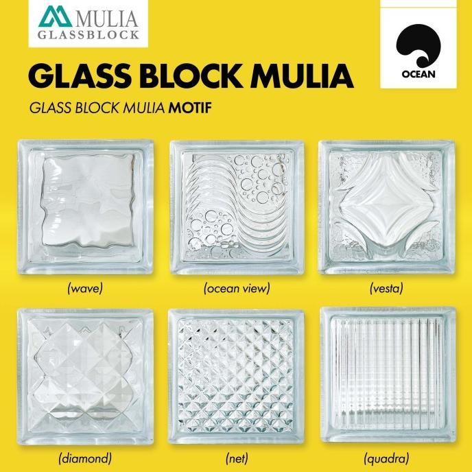 HJK GLASS BLOCK DINDING MULIA / GLASS BLOK KACA RUMAH | MOTIF