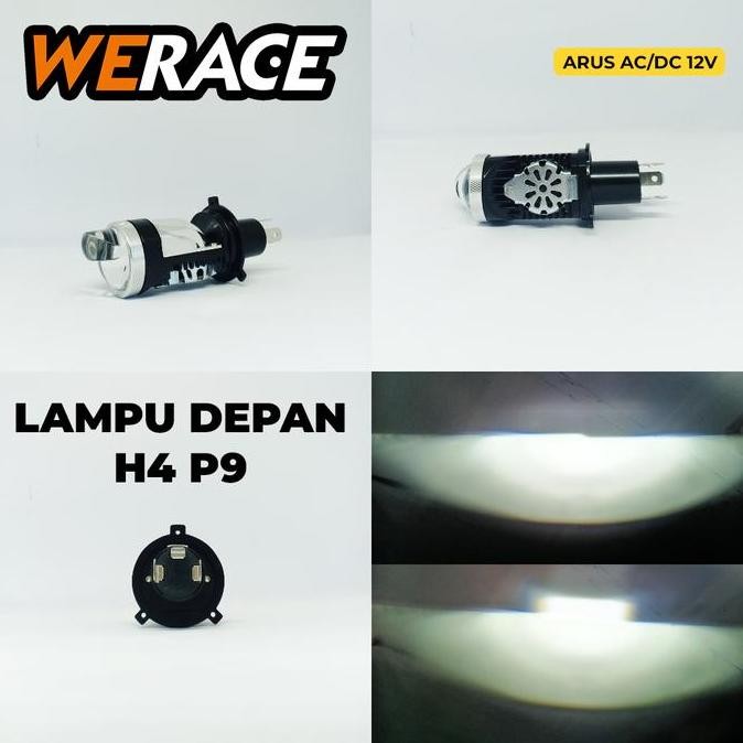 . WERACE LED Headlamp H4 Mini Projector Projie Y8D Y8 Super Bright Headlight Mobil Motor Universal