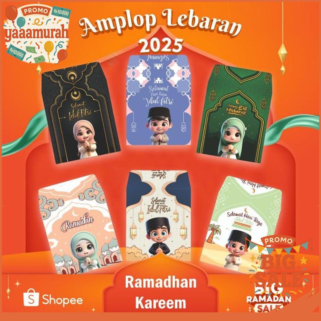 

AMPLOP LEBARAN HARI RAYA IDUL FITRI ISI 10 PCS ANGPAO KARAKTER LUCU RAMADHAN 2025 AMPLOP THR