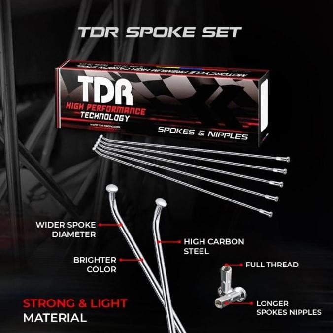 Promo Ruji Motor TDR Ukuran Ring 17 Chrome Jari-Jari Ukuran 164 184 Vixion Mio Vega GL CB Tiger Supr