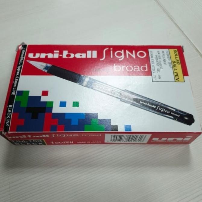 

pulpen uniball signo broad 1.0 pen uni ball signo pigment ink 12pen Kualitas Original