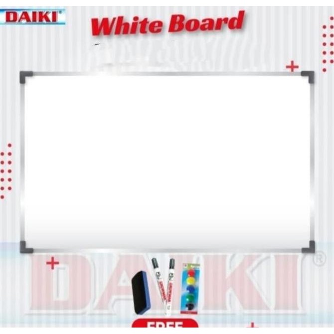 

daiki Whiteboard Magnetic Single Face 120 x 150 cm/Papan tulis gantung Kualitas Original