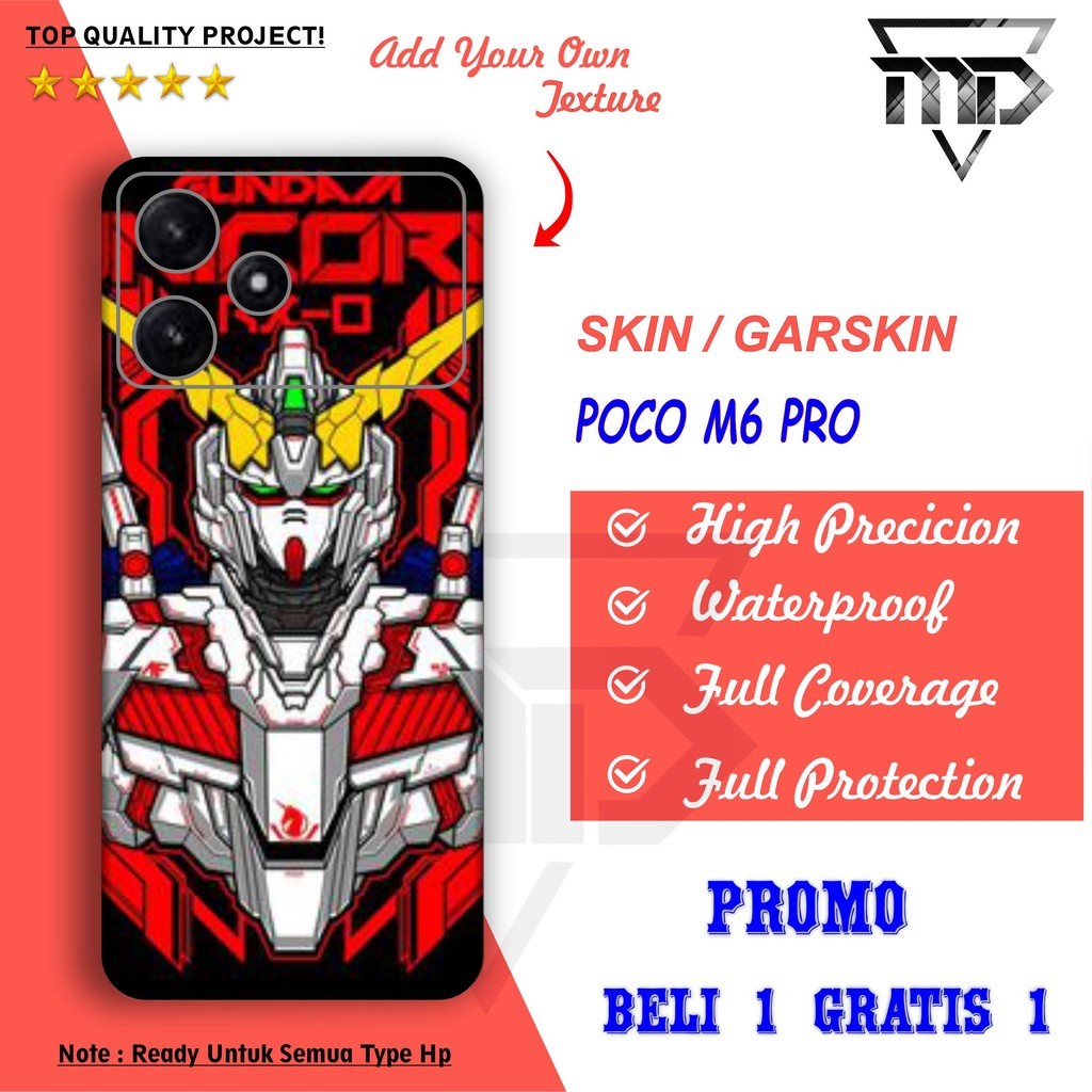 

Terlaris Presisi Poco M6 Pro Casing/Stiker Panel Vynil Bisa Custom Dan COD