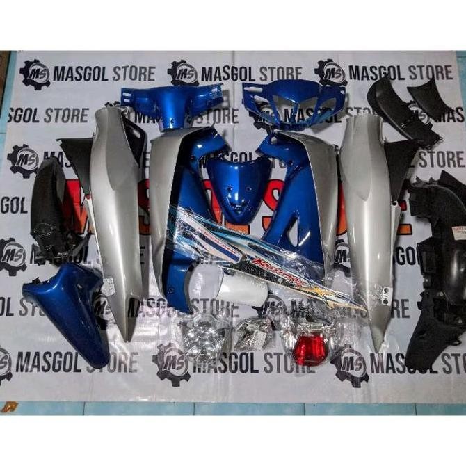 PAKET FULLBODY KASAR HALUS+LAMPU KARISMA X 125 BIRU SILVER Kualitas Original