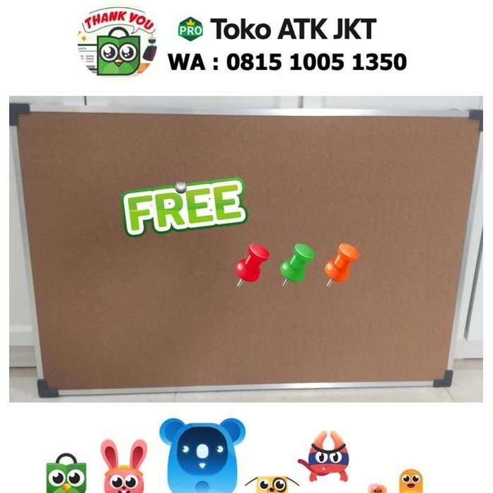 

Softboard 60x90 cm Polos Papan Pin Board Soft CorkBoard EcoSave Kualitas Original