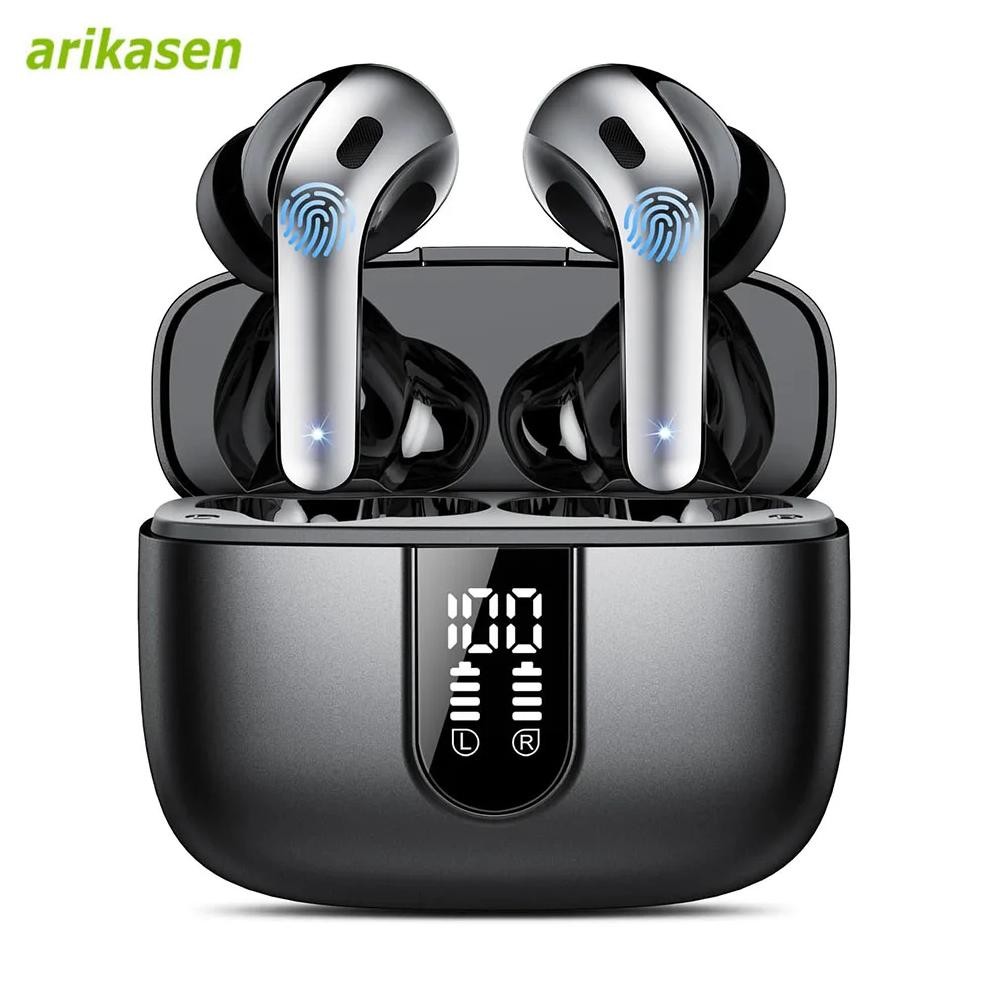 

Bluetooth Earphone Wireless Earbuds V5.3 in Ear Bluetooth Headphones with 4 Mics LED Display IPX7 Waterproof Bouetooth Earphones