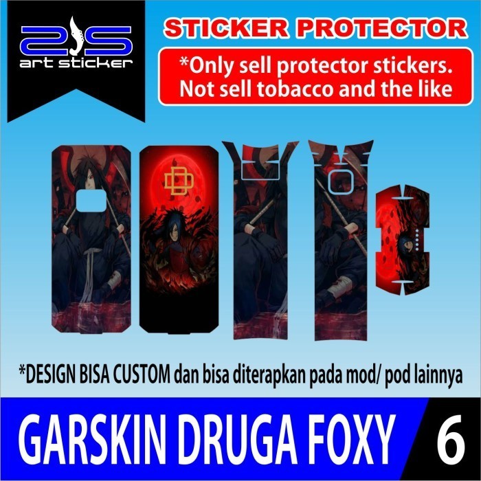 Terlaris Presisi Druga Foxy Shogun Black Sasuke Casing/Stiker Panel Vynil Bisa Custom Dan COD