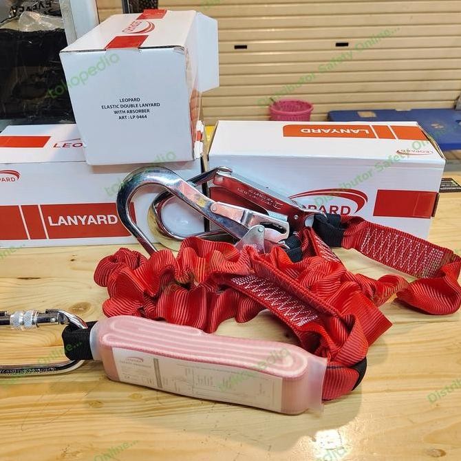 

Lanyard Ganda Elastis Dengan Absorber LEOPARD LP 0464 / Double Lanyard Kualitas Original