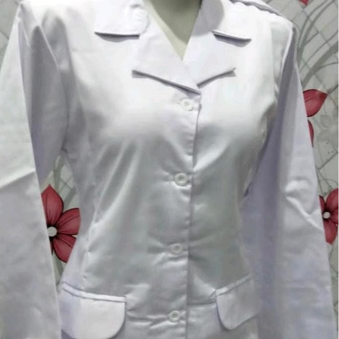 Promo / Terlaris SERAGAM PDH CEWEK.Seragam ASN saku bawah krah rebah Putih Terbaik