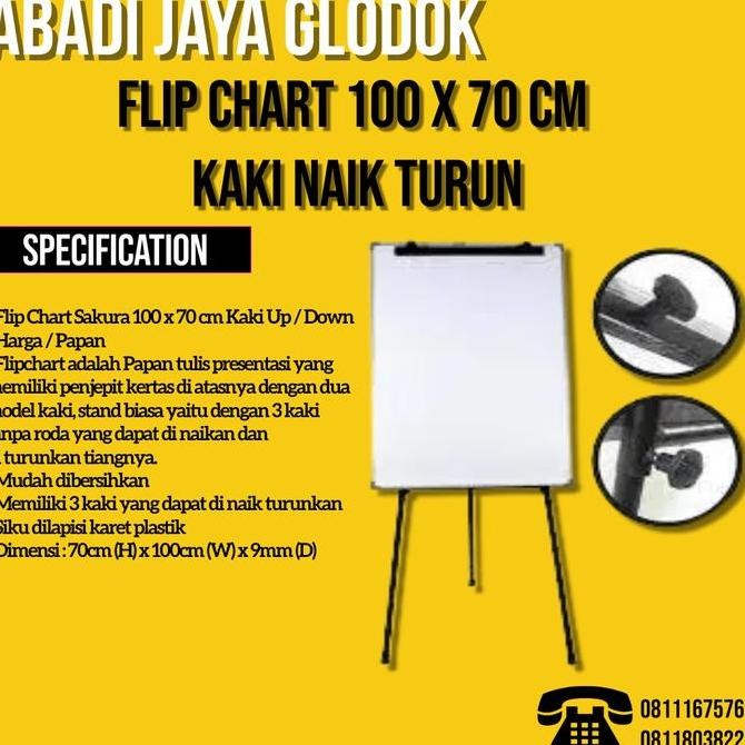 

FLIP CHART 100 X 70 CM KAKI NAIK TURUN Kualitas Original