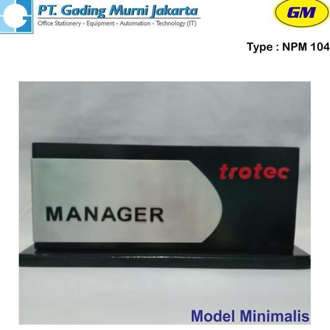 

NAME PLATE / PAPAN NAMA MEJA (TYPE NPM-104) Kualitas Original