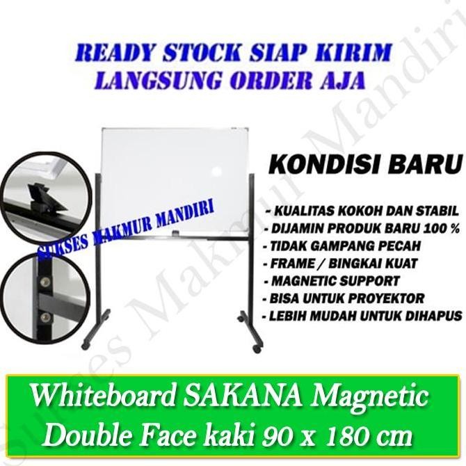 

Whiteboard SAKANA 90 x 180 cm Double Face - Papan Tulis White (Kaki) Kualitas Original