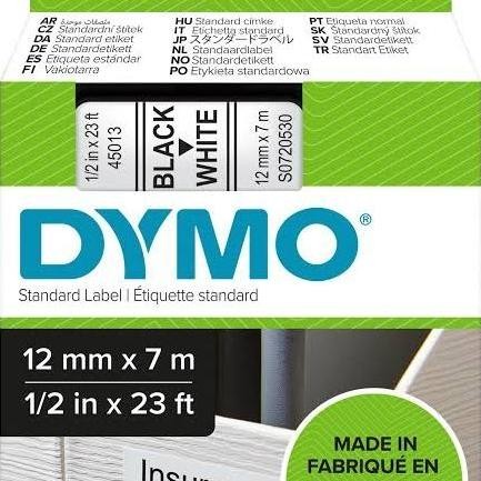 

DYMO Standard D1 45013 Labeling Tape Black Print on White Tape Kualitas Original