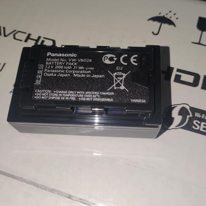 Baterai Panasonic VW-VBD29 For Panasonic Pv100 , X1500 ,X2000 Original Kualitas Original