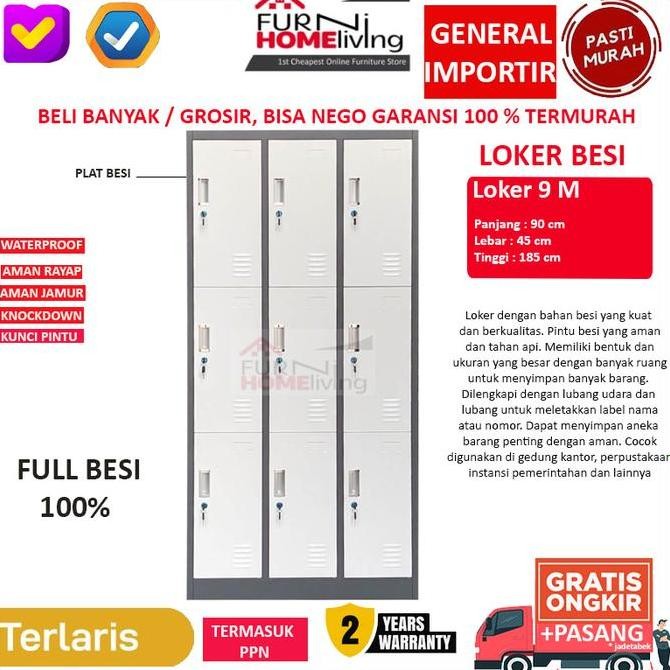 

PROMO Locker Besi / Loker Besi / Loker File Besi 9 PINTU AKL9 Kualitas Original
